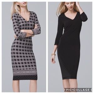WHBM Black & White Reversible Sheath Dress XS NWT